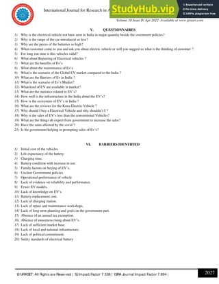 Adoption Of Electrical Vehicles In India | PDF