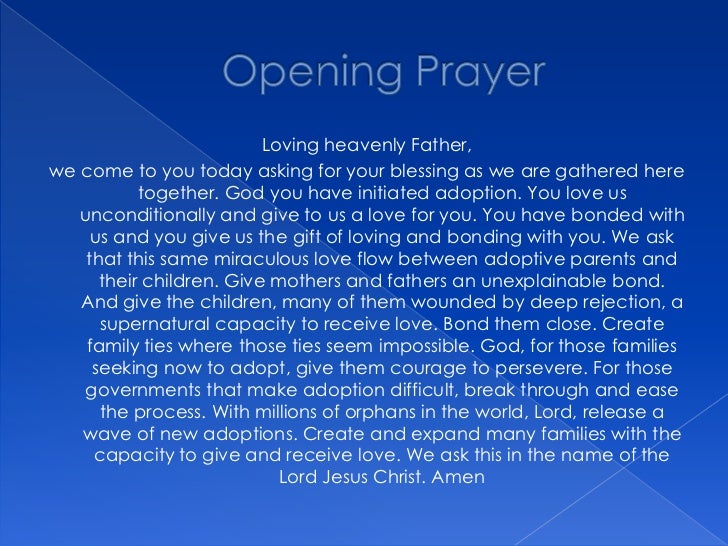 Sample opening prayer for children Sample opening prayer for children