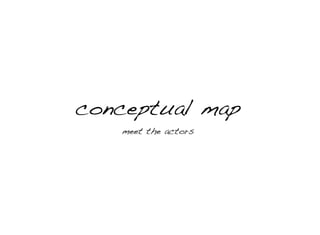 conceptual map
meet the actors
 