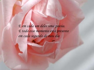 E em cada um deles uma poesia. E todo esse momento está presente em cada segundo de meu dia 