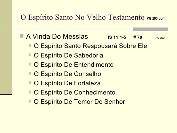 Resultado de imagem para A DOUTRINA DO ESPÍRITO SANTO NO VELHO TESTAMENTO