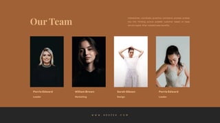 Interactively coordinate proactive commerce process outside
box into thinking pursue scalable customer based on base
service based. After installed base benefits.
Leader
Perrie Edward
Marketing
William Brown
Design
Sarah Gibson
Leader
Perrie Edward
W W W . A D O Z E A . C O M
 