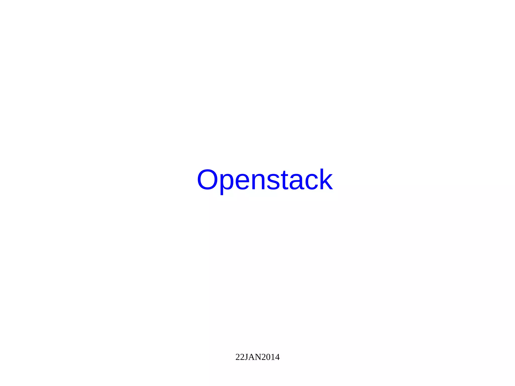 22JAN2014
Openstack
 