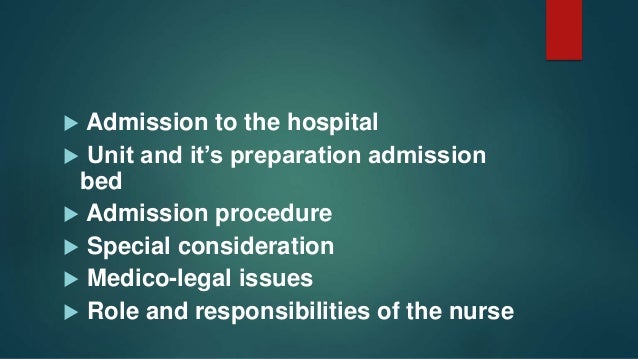 Admission Procedure In Nursing