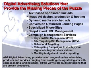 Digital Advertising Solutions that Provide the Missing Pieces of the Puzzle Text based sponsored link ads
