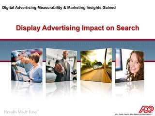Digital Advertising Measurability & Marketing Insights Gained Display Advertising Impact on Search 