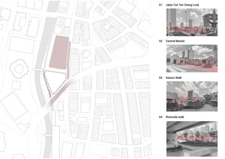 02 Central Market
01 Jalan Tun Tan Cheng Lock
03 Kasturi Walk
04 Riverside walk
 