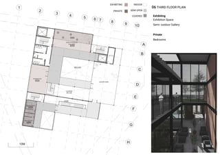 06 THIRD FLOOR PLAN
Exhibiting
Exhibition Space
Semi- outdoor Gallery
Private
Bedrooms
INDOOR
SEMI OPEN
COVERED
EXHIBITING
PRIVATE
 