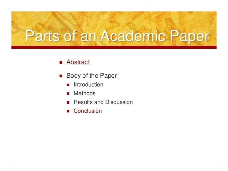 Parts of abstract in research paper