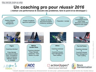 http://www.adp-vaillant.fr
Un coaching pro pour réussir 2016
( réaliser une performance & résoudre des problèmes, faire le...