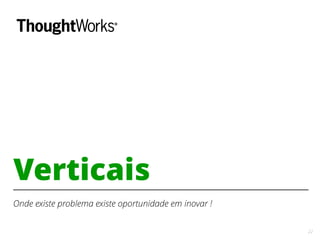 22
Verticais
Onde existe problema existe oportunidade em inovar !
 