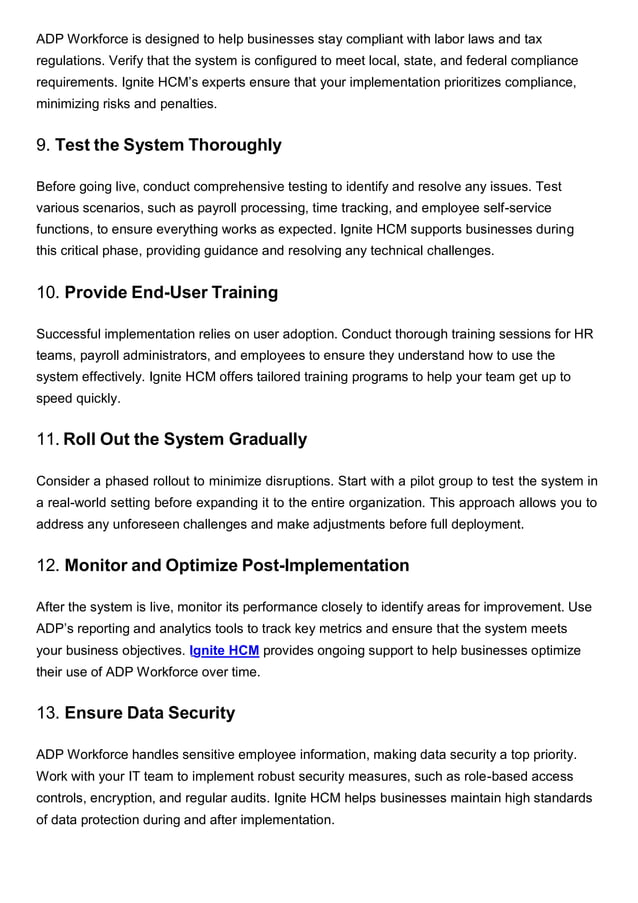 The Ultimate Checklist for ADP Workforce Implementation PDF