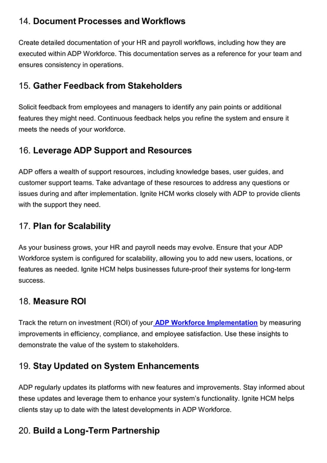 The Ultimate Checklist for ADP Workforce Implementation PDF