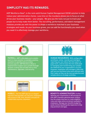 Adp Workforce Now Brochure Adp Workforce Now Brochure