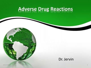 Adverse Drug Reactions
20-12-2018 1
Dr. Jervin
 