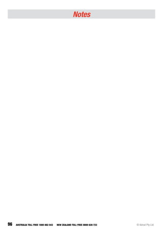 96 © Adrad Pty LtdAUSTRALIA TOLL FREE 1800 882 043 NEW ZEALAND TOLL FREE 0800 628 723
Notes
 