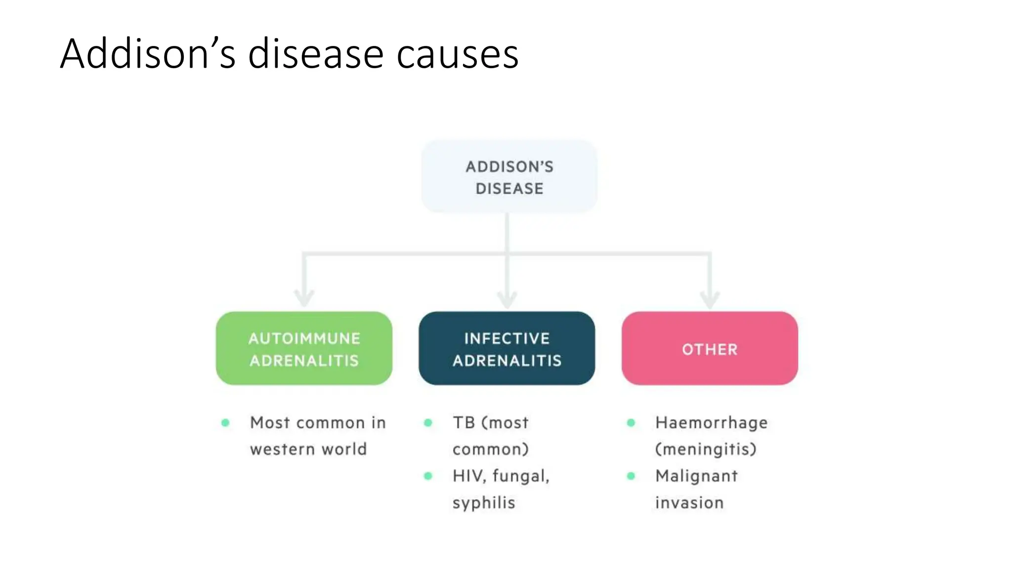 Addison’s disease causes
 
