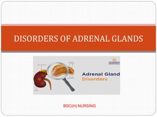 BSC(H) NURSING
DISORDERS OF ADRENAL GLANDS
 