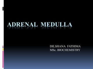 ADRENAL MEDULLA
DILSHANA FATHIMA
MSc. BIOCHEMISTRY
 