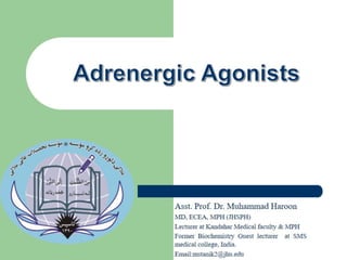 Adrenergic agonists- Sympathomimetics (Pharmacology)