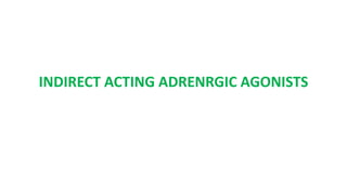 INDIRECT ACTING ADRENRGIC AGONISTS
 