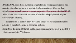 Adrenergic Drugs and cherecterstic and the | PPTX | Heart and ...