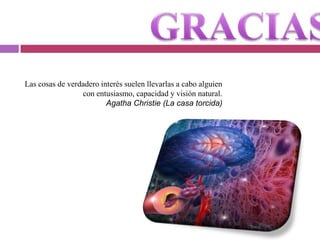 Las cosas de verdadero interés suelen llevarlas a cabo alguien
                 con entusiasmo, capacidad y visión natural.
                         Agatha Christie (La casa torcida)
 