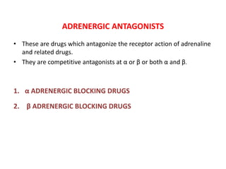 Adrenergic receptors and its modulators | PPTX