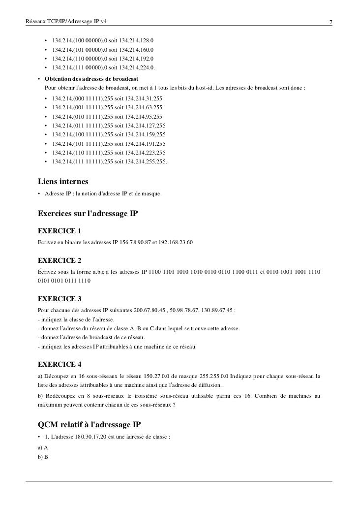 Adressage et routage