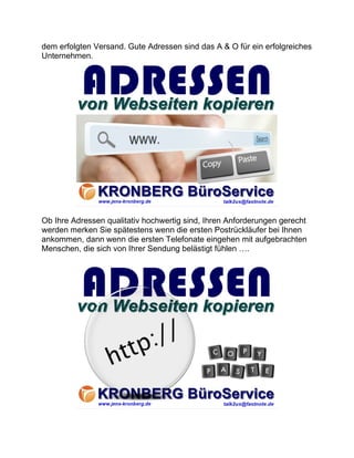 Adressen von Webseite kopieren KRONBERG BüroService Slide 2