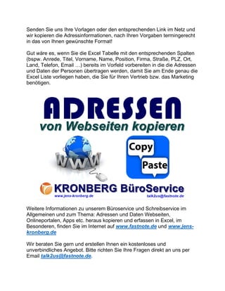 Adressen von Webseite kopieren KRONBERG BüroService Slide 5
