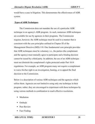 Adr Case Examples For Project Adr final project | DOC