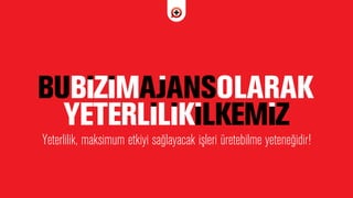 Yeterlilik, maksimum etkiyi sa¤layacak iﬂleri üretebilme yetene¤idir!
 