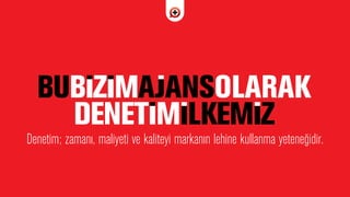Denetim; zaman›, maliyeti ve kaliteyi markan›n lehine kullanma yetene¤idir.
 