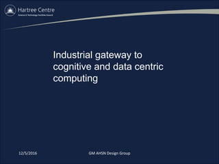 Industrial gateway to
cognitive and data centric
computing
12/5/2016 GM AHSN Design Group
 