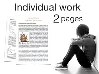 Individual work
2pages
 