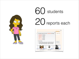20reports each
60 students
 