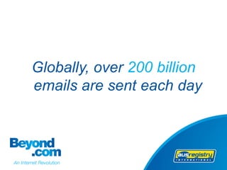 Globally, over 200 billion
emails are sent each day
 