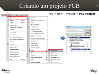 Criando um projeto PCB 30
File  New  Project  PCB Project
 