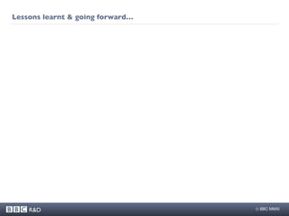 Lessons learnt & going forward… 