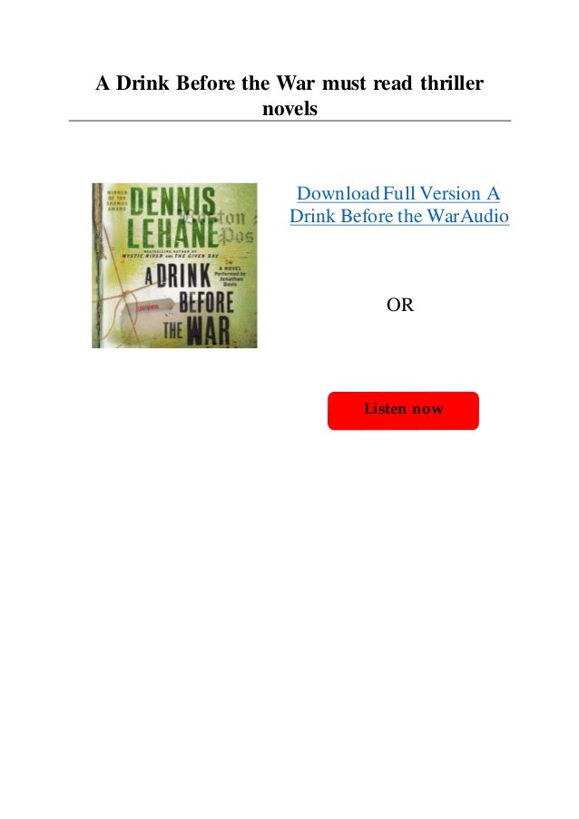 a drink before the war book a drink before the war book