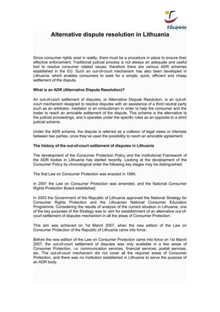 ADR mechanisms 3 | DOC | Business | Business and Finance