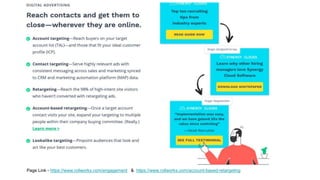 Page Link - https://www.rollworks.com/engagement & https://www.rollworks.com/account-based-retargeting
 