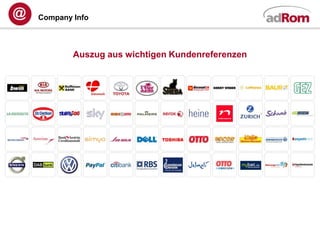 Company Info



        Auszug aus wichtigen Kundenreferenzen
 