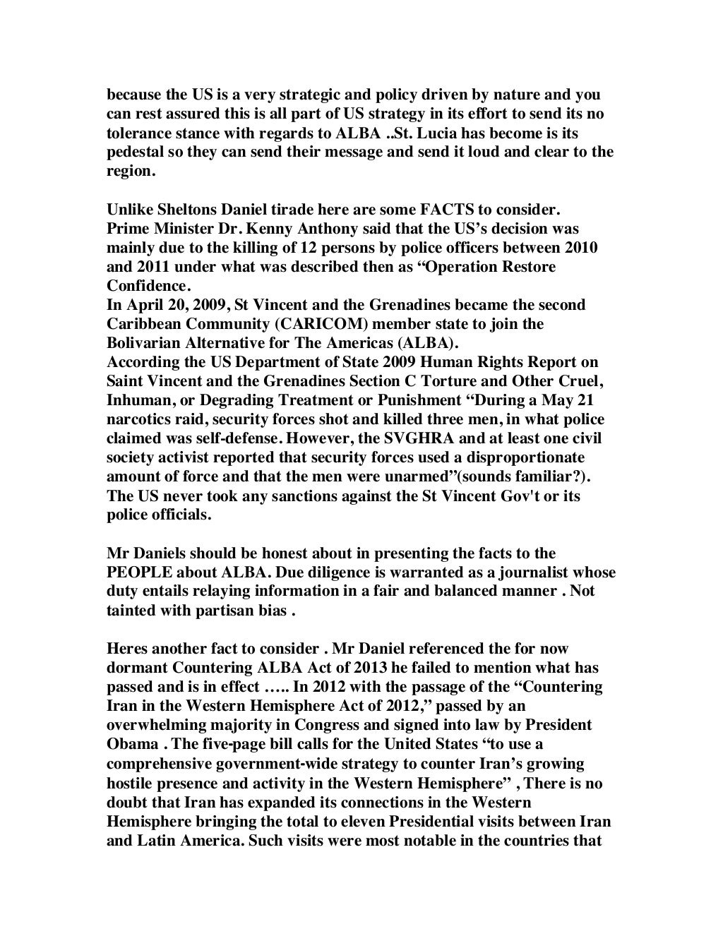 A drowning man clutches at straws RSL Presenter Shelton Daniel Push…