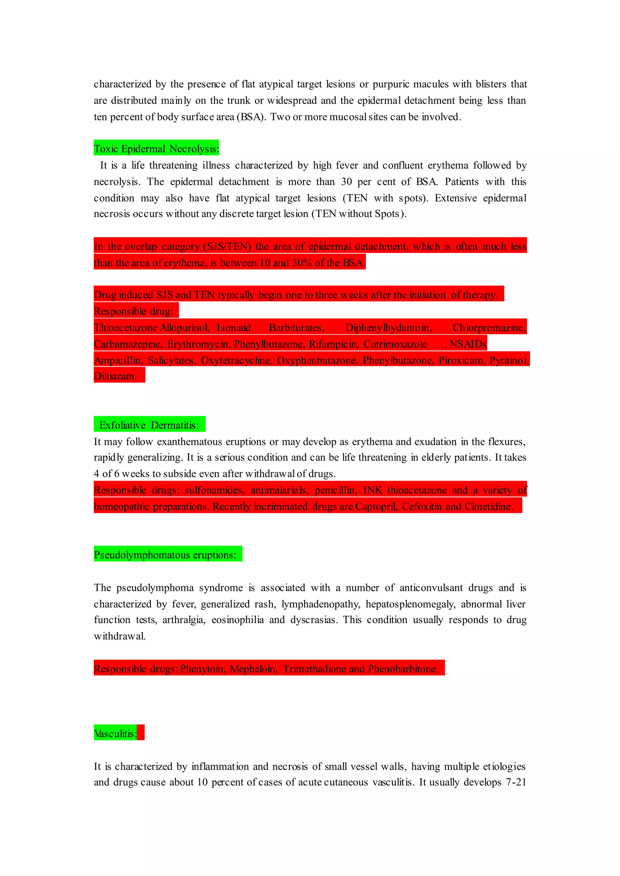 Adverse drug reaction of drugs used in skin. | DOC