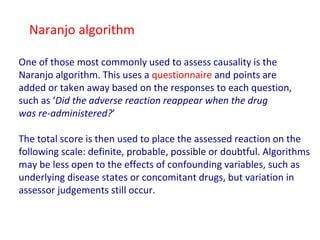 Naranjo Algorithm Adverse Drug Reaction and Pharmacovigilance | PDF