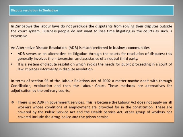 dispute resolution and court dispute resolution and court