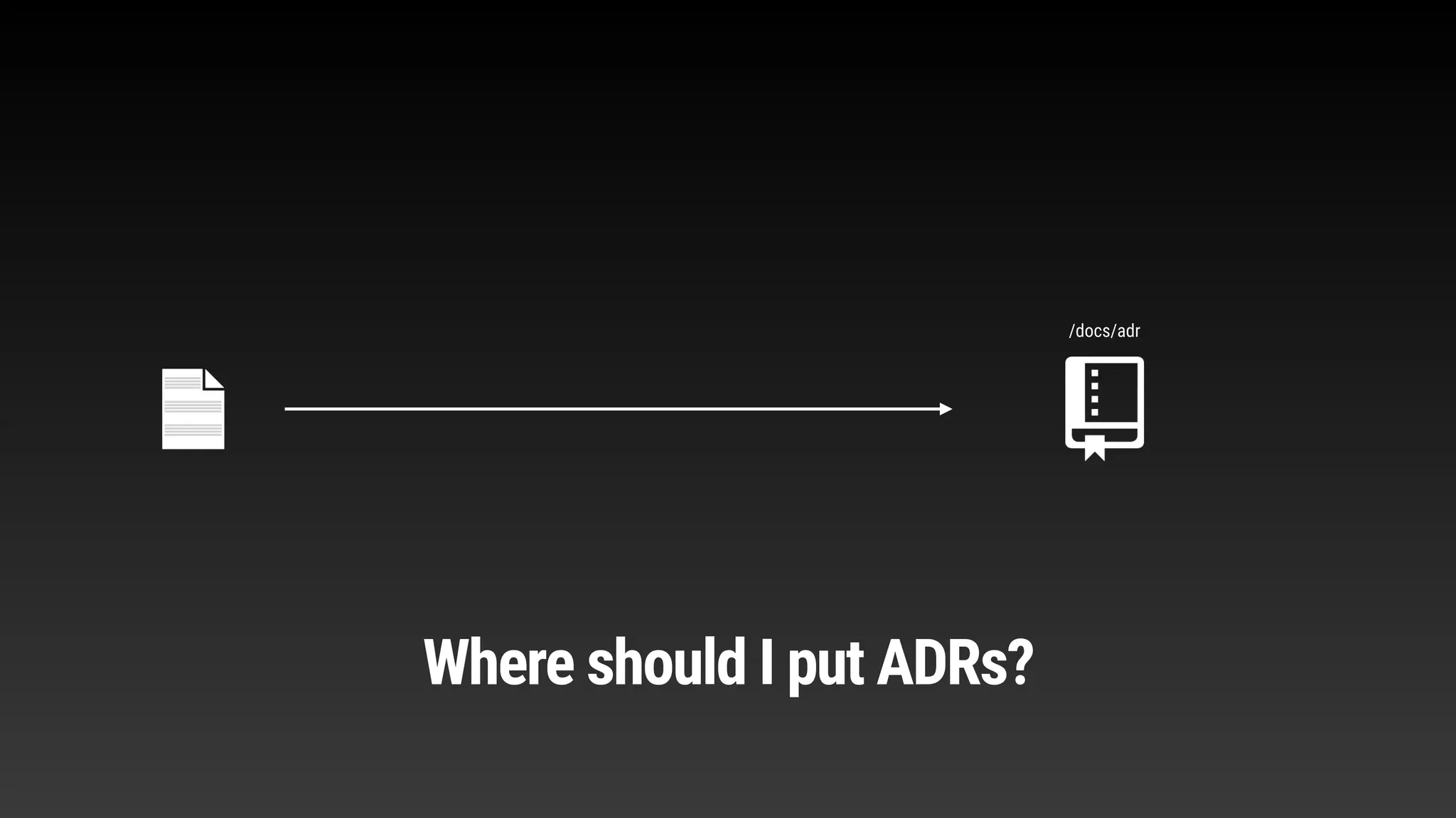 /docs/adr
Where should I put ADRs?
 