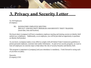3. Privacy and Security Letter 